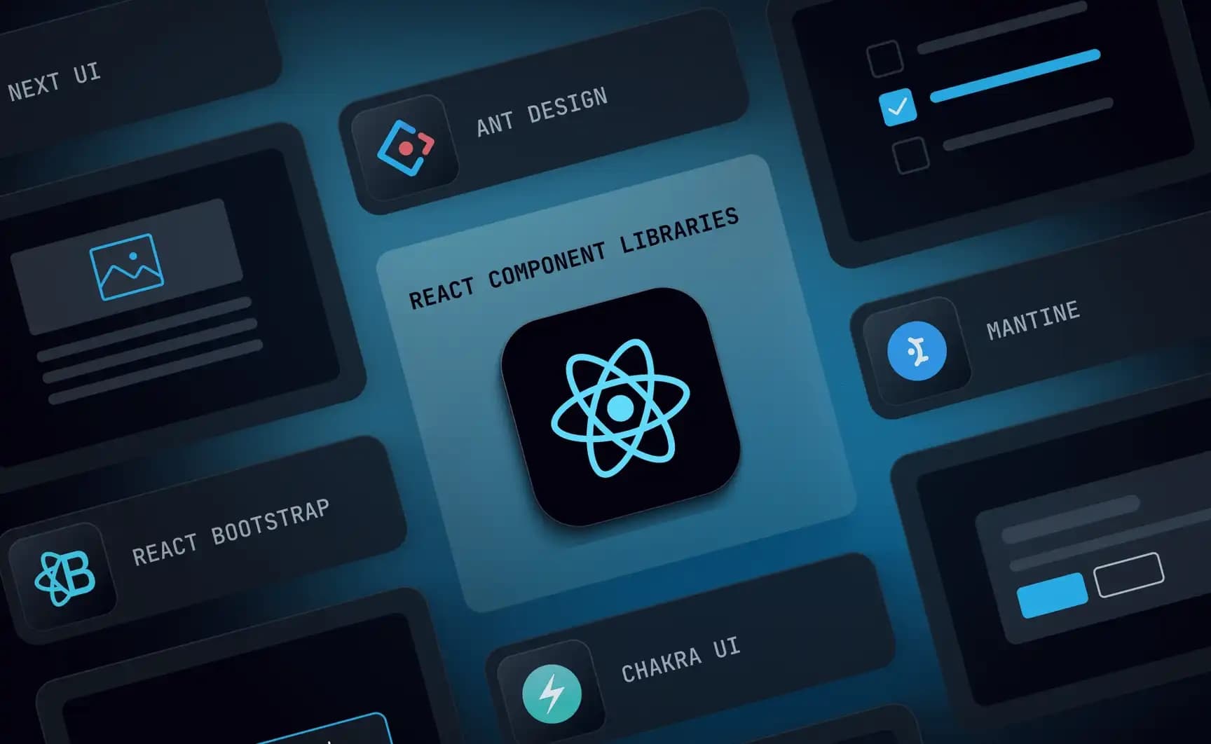 React component library ecosystem — the vocabulary the portal was built on