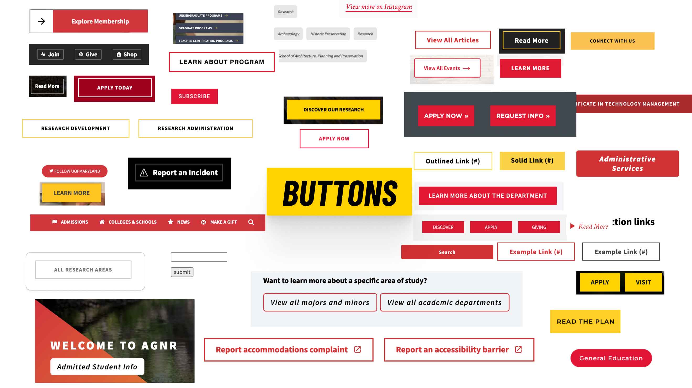 Content inventory showing fragmented design across departments